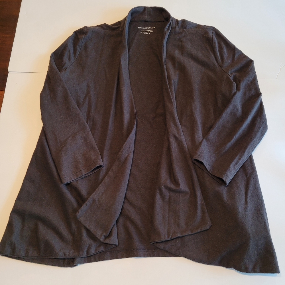 Charter club womens open front black cardigan size small. - Picture 2 of 5